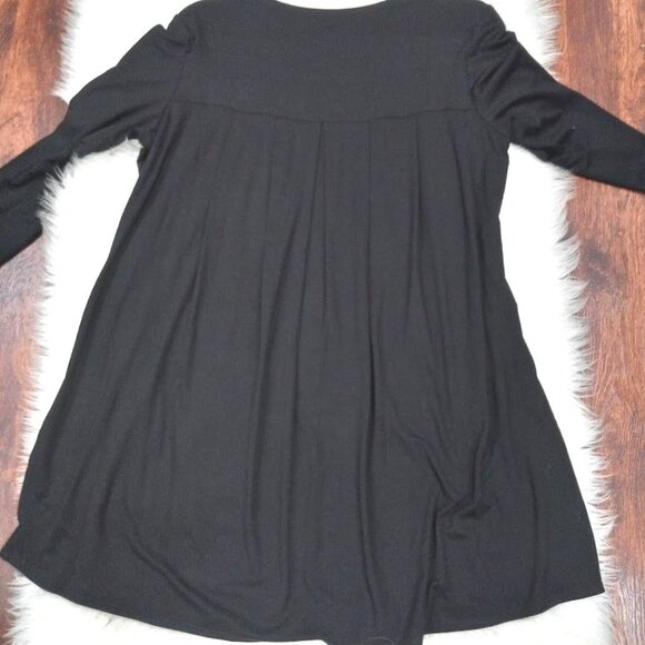 Eileen Fisher Black Lagenlook Jersey Flowy Artsey Long Sleeve Tunic Women's M - Picture 4 of 10